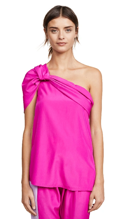 Baja East Drape Top In Fuchsia