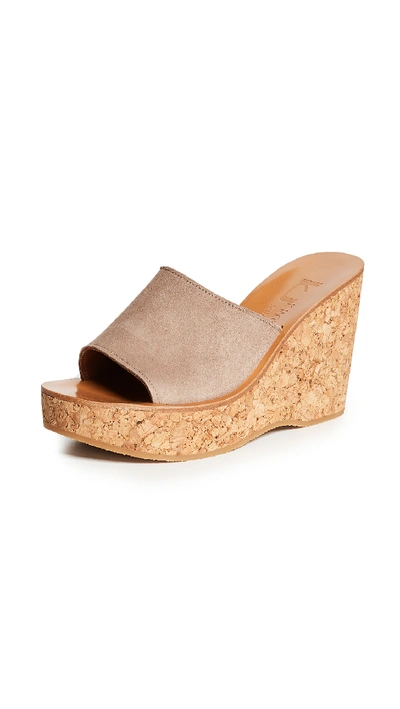 Kjacques Timor Wedge Sandals In Velours Luxor