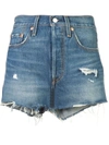 Levi's 501 High Waist Cutoff Denim Shorts In Blue