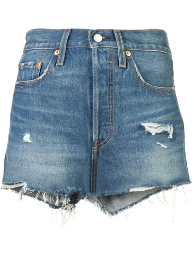 Levi's 501 High Waist Cutoff Denim Shorts In Blue