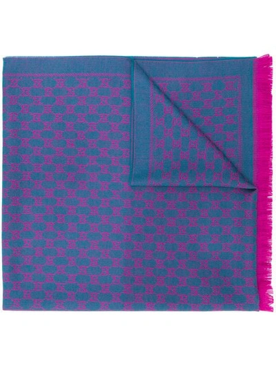 Gucci Gg Jacquard Shawl In Blue