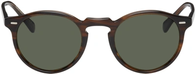 Oliver Peoples Tortoiseshell Gregory Peck Edition Round Sunglasses In Tuscany Tortoise