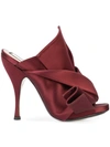 N°21 Abstract Bow High-heel Mules In Red