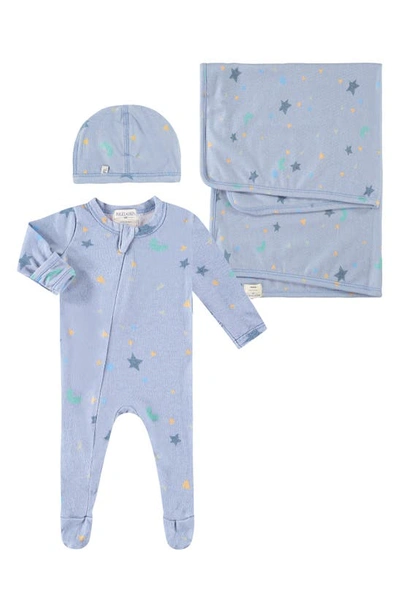 Paigelauren Babies' Take Me Home Footie, Hat & Blanket Set In Blue Confetti