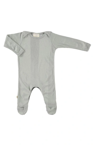 Paigelauren Babies' Ribbed Cotton & Modal Footie In Grey