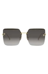 Fendi 59mm Gradient Square Sunglasses In Black