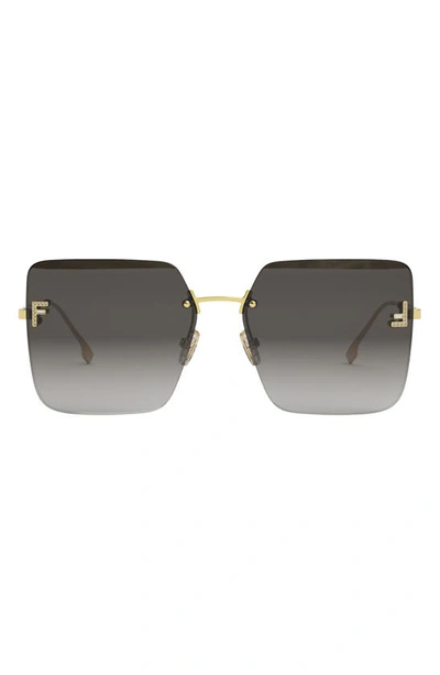 Fendi 59mm Gradient Square Sunglasses In Endura Gold