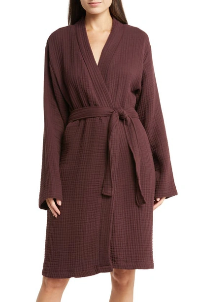 House No.23 Alaia Cotton Dressing Gown In Wine