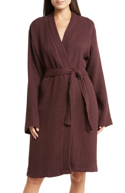 House No.23 Alaia Cotton Robe In Wine