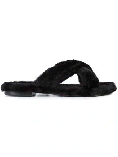 Avec Modération Cross Strap Sandals - Black