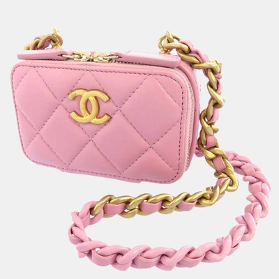 chanel pink clutch wallet