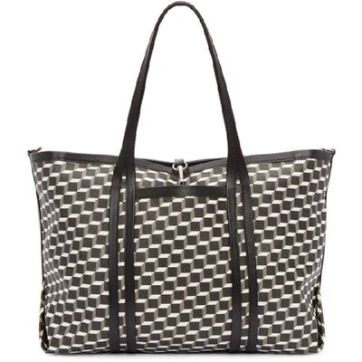 Pierre Hardy Tricolor Perspective Cube Tote In Black White