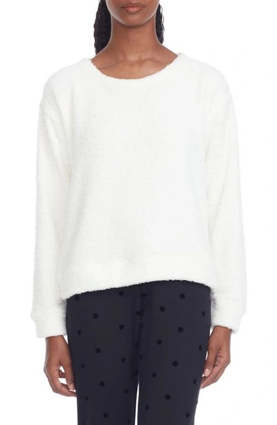 Andrew Marc Sport Long Sleeve Fuzzy Knit Pullover In Ivory