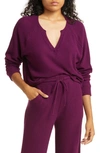 Beyond Yoga Free Style Waffle Knit Pullover In Purple