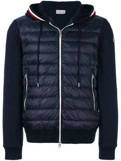 Moncler Padded Body Hoodie In Blue