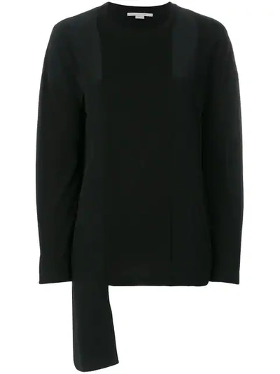 Stella Mccartney Asymmetric Panelled Sweater In Black