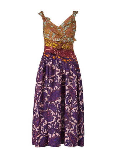 Zimmermann Tiggy Paisley-print Cutout Linen Dress In Multicolor