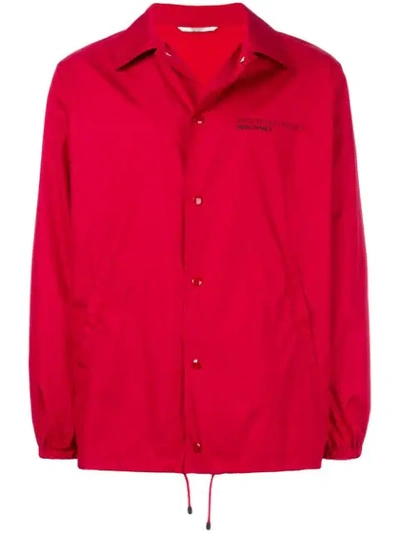 Valentino "coach Jacket With Vltn Print   " Man Red Polyester 100% 46