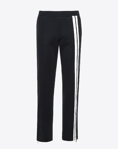 Valentino Uomo Trousers With Contrasting Bands Man Dark Blue 63% Poliestere, 37% Cotton 52