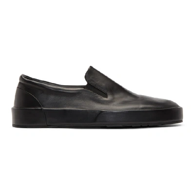 Jil Sander Black Softy Slip-on Sneakers In 7041 Black