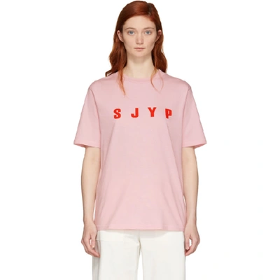 Sjyp Pink Logo T-shirt In Pire Pink R