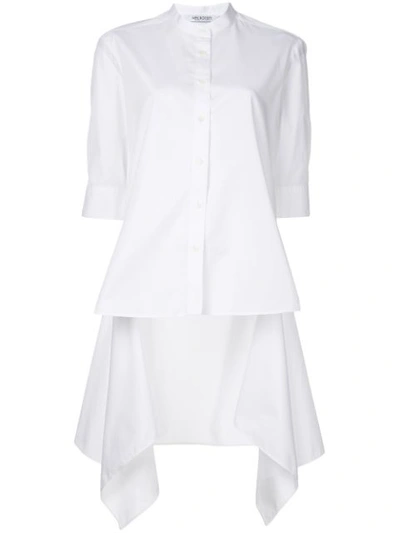 Neil Barrett Asymmetric Hem Short Sleeve Shirt In 03 White