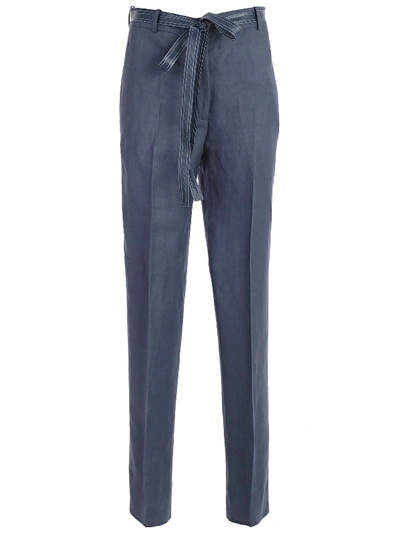 Celine Trousers In 05eu Metal Blue