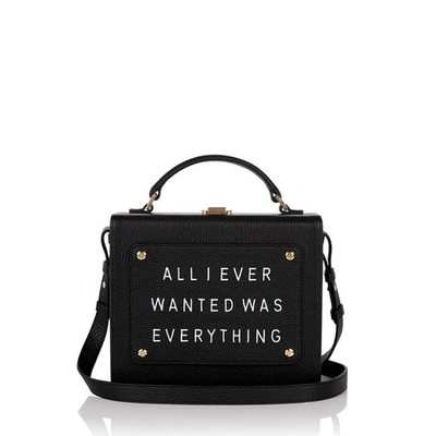 Meli Melo Art Bag  "all I Ever Wanted Is Everything" Olivia Steele Black Leather Bag For Women