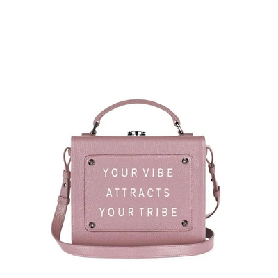 Meli Melo Art Bag "your Vibe Attracts Your Tribe" Olivia Steele Cameo Pink Bag For Women