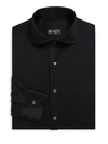 Corneliani Solid Jersey Dress Shirt In Black