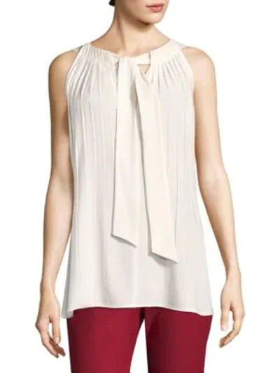 Escada Tie Neck Blouse In Off White