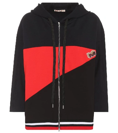 Marni Cotton-blend Hoodie In Blue