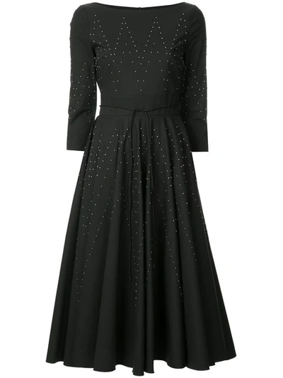 Bottega Veneta Stud-embellished Stretch-cotton Dress In Black
