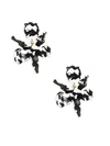 Lele Sadoughi Small Paper Lily Earrings In Black Multi