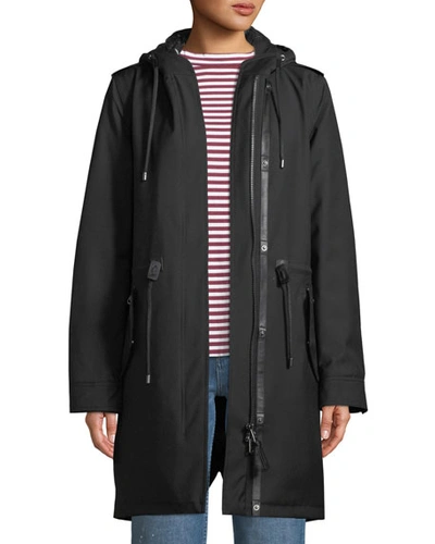 Mackage Renina Two-in-one Down-filled Anorak Coat W/ Rain Shell In Black