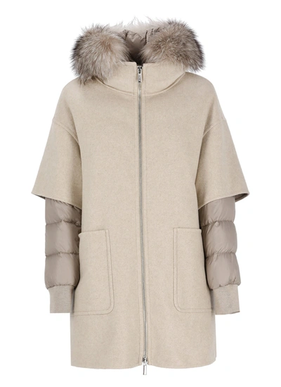 Moorer Cashmere Padded Coat In Brown