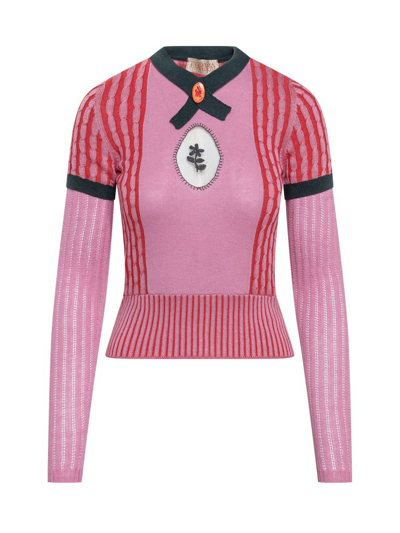 Cormio Kirby Cable-knit Jumper In Pink