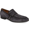 Mezlan Ulpio Apron Toe Penny Loafer In Light Grey Suede