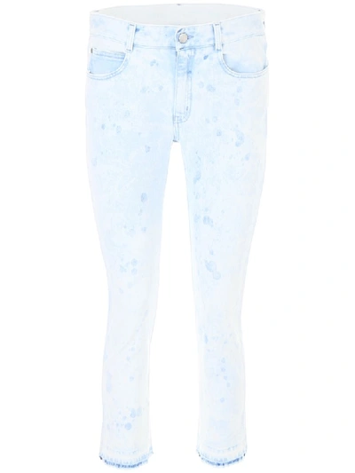 Stella Mccartney Splatter Organic Denim Jeans In Classic Blue (light Blue)