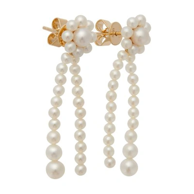 Sophie Bille Brahe Grande Promenade De Fleur 14-karat Gold Pearl Earrings