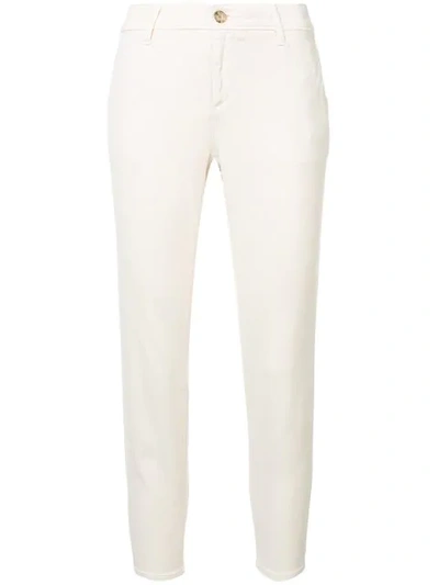 Ag Caden Crop Twill Trousers In White