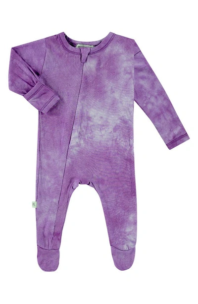 Paigelauren Babies' Tie Dye Organic Pima Cotton & Micromodal Footie In Purple Tie Dye