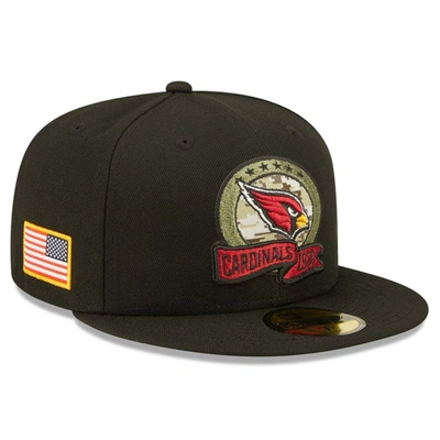 New Era Black Arizona Cardinals 2022 Salute To Service 59fifty Fitted Hat