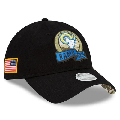 New Era Black Los Angeles Rams 2022 Salute To Service 9twenty Adjustable Hat