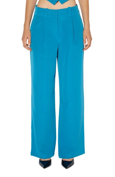 Something New Ruth Wide Leg Trousers In Blue Jewel