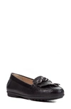 Geox Elidia Moccasin Loafer In Black Leather