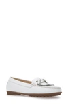Geox Elidia Moccasin Loafer In White Leather