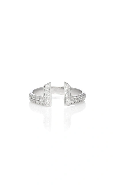 Ralph Masri White Gold And Diamond Ring In Silver
