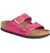 Birkenstock 'arizona' Soft Footbed Sandal In Shocking Pink Nubuck
