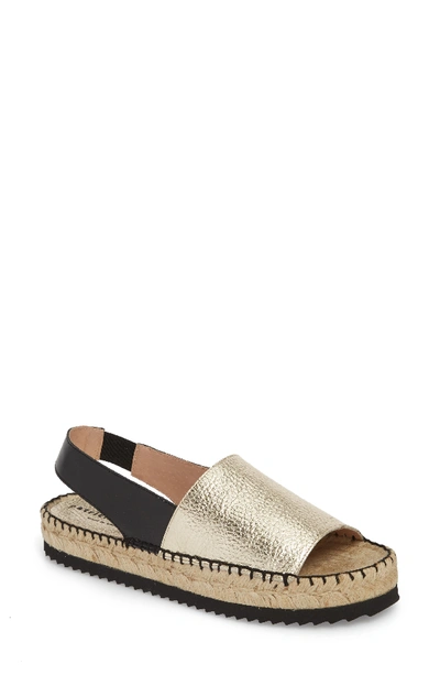 Patricia Green Soho Platform Espadrille Sandal In Gold Leather